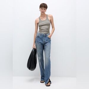 Mango knit strap top gray size S‎ NWT in packaging